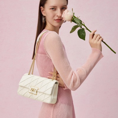 Women's chain bag rhombic leather one shoulder underarm bag